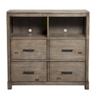 Meuble TV 42 pouces en bois massif marron à étagères ouvertes - 40 x 41,5 x 18