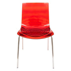 Chaises de salle à manger en acrylique avec pieds chromés (lot de deux) - Chaises d'appoint de style moderne