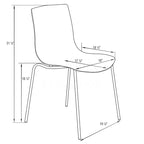 Chaises de salle à manger en acrylique avec pieds chromés (lot de deux) - Chaises d'appoint de style moderne