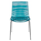 Chaises de salle à manger en acrylique avec pieds chromés (lot de deux) - Chaises d'appoint de style moderne