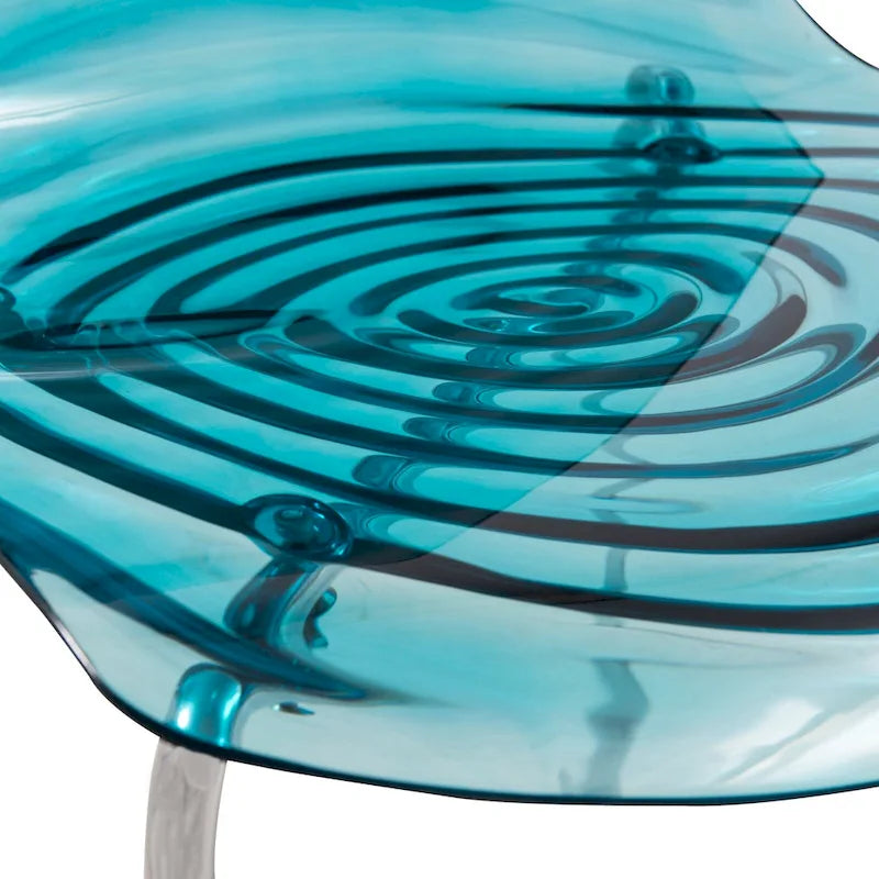 Chaise de salle à manger en acrylique Astor avec pieds chromés (lot de 2) Chaise d'appoint moderne