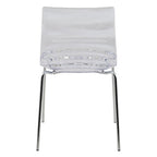 Chaises de salle à manger en acrylique avec pieds chromés (lot de deux) - Chaises d'appoint de style moderne