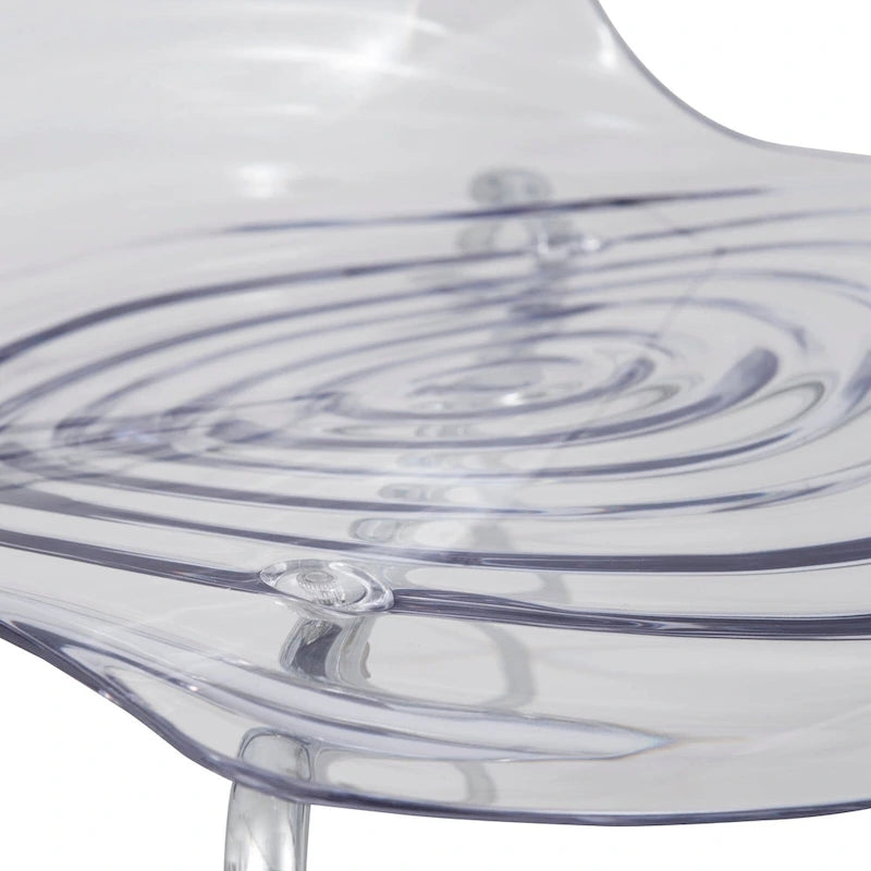 Chaise de salle à manger en acrylique Astor avec pieds chromés (lot de 2) Chaise d'appoint moderne