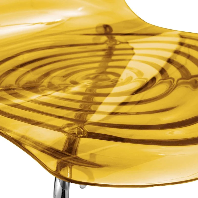 Chaise de salle à manger en acrylique Astor avec pieds chromés (lot de 2) Chaise d'appoint moderne