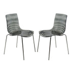 Chaises de salle à manger en acrylique avec pieds chromés (lot de deux) - Chaises d'appoint de style moderne
