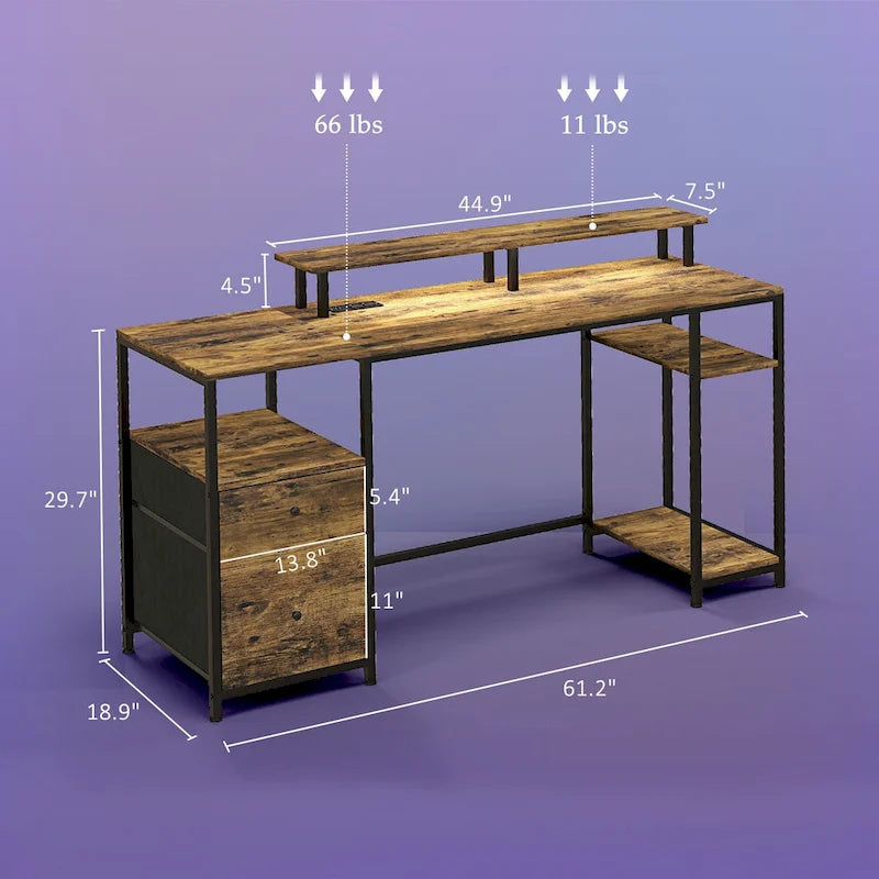 Bureau d'angle en L rotatif à 180° avec étagères de rangement, tiroir et meuble, poste de travail d'étude pour bureau à domicile