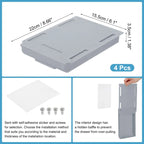 Tiroir de bureau autocollant pour bureau assis-debout, lot de 4 - 22 x 15,5 x 3,5 cm