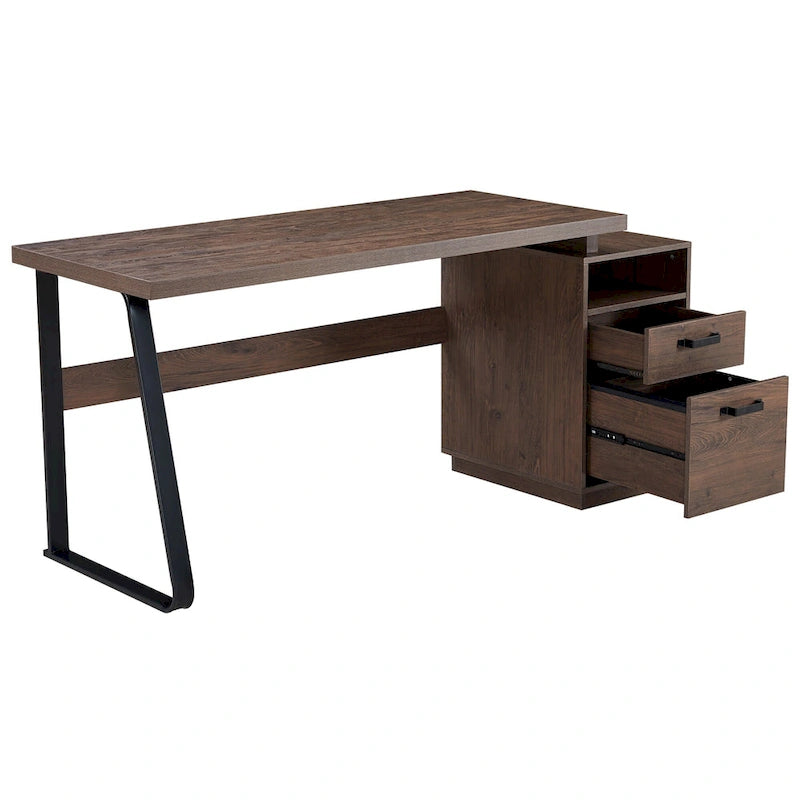Bureau d'ordinateur à domicile avec tiroirs/classeurs pour dossiers format lettre