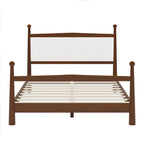 Lit plateforme avec tête de lit capitonnée en tissu bouclette, sommier à lattes en bois ne nécessitant pas de sommier tapissier, lit bas - Design minimaliste