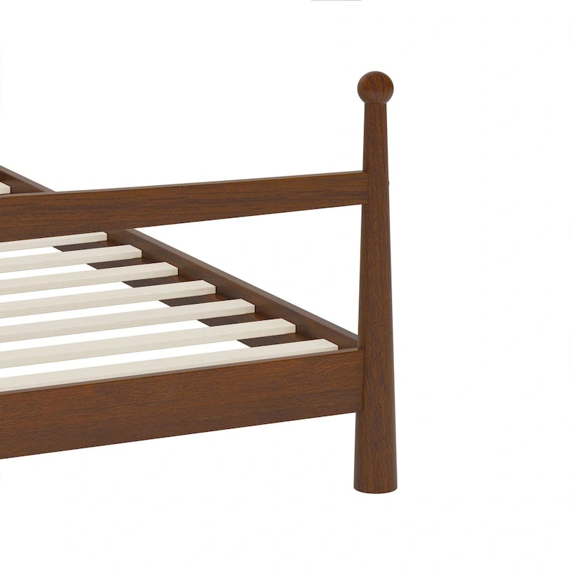 Lit plateforme avec tête de lit capitonnée en tissu bouclette, sommier à lattes en bois ne nécessitant pas de sommier tapissier, lit bas - Design minimaliste
