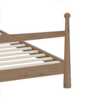 Lit plateforme avec tête de lit capitonnée en tissu bouclette, sommier à lattes en bois ne nécessitant pas de sommier tapissier, lit bas - Design minimaliste