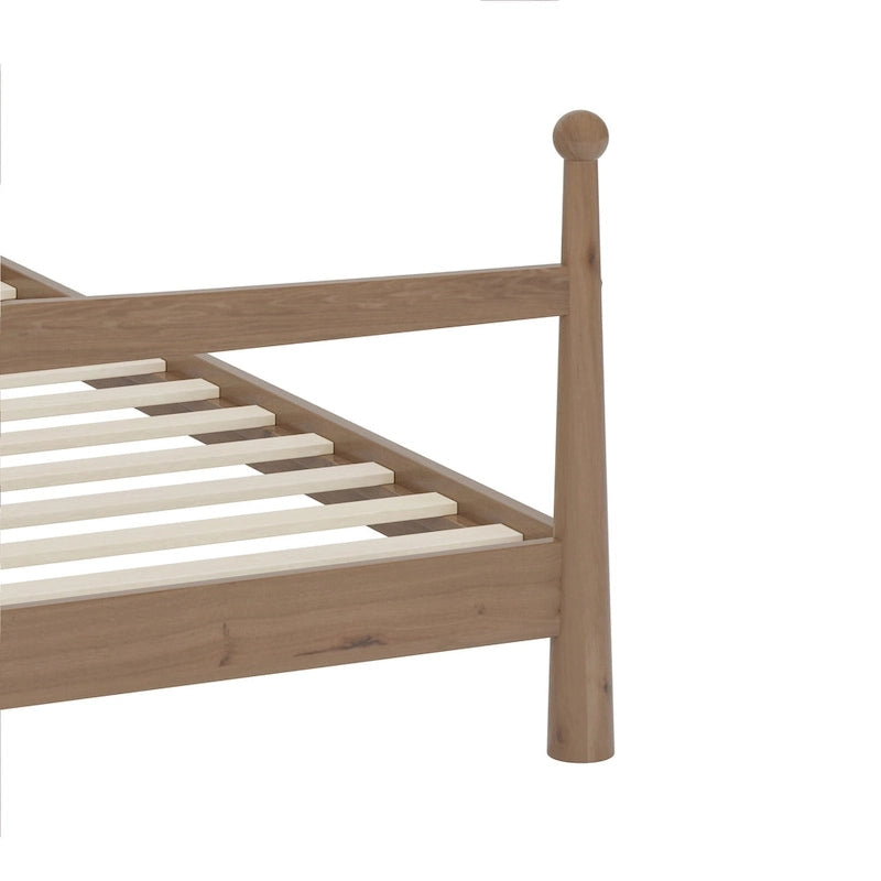 Lit plateforme avec tête de lit capitonnée en tissu bouclette, sommier à lattes en bois ne nécessitant pas de sommier tapissier, lit bas - Design minimaliste