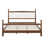 Lit plateforme avec tête de lit capitonnée en tissu bouclette, sommier à lattes en bois ne nécessitant pas de sommier tapissier, lit bas - Design minimaliste