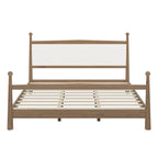 Lit plateforme avec tête de lit capitonnée en tissu bouclette, sommier à lattes en bois ne nécessitant pas de sommier tapissier, lit bas - Design minimaliste