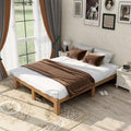 Lit plateforme Queen en bois avec support de lattes en bois solide pour chambre à coucher