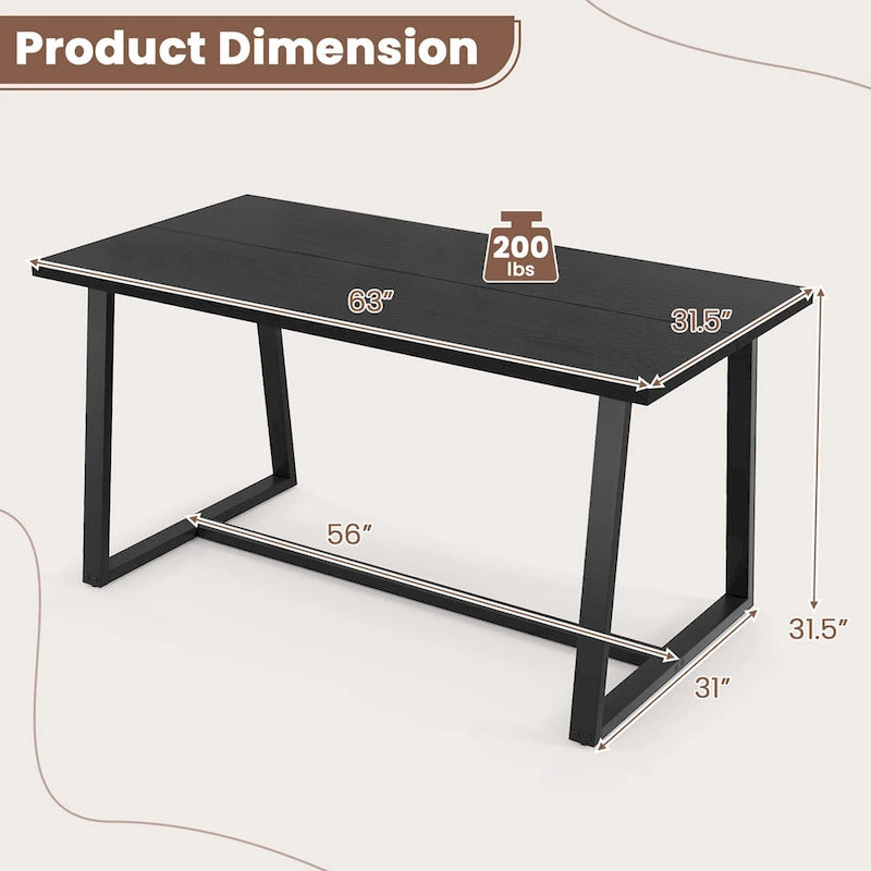 63 Grande table à manger pour 4 à 6 personnes avec métal robuste - Voir les détails