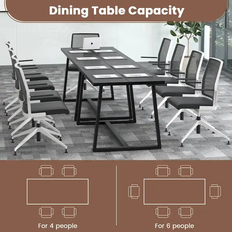63 Grande table à manger pour 4 à 6 personnes avec métal robuste - Voir les détails