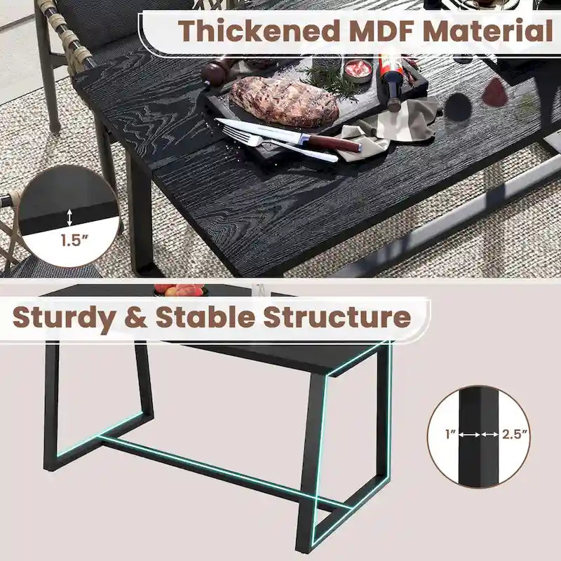 63 Grande table à manger pour 4 à 6 personnes avec métal robuste - Voir les détails