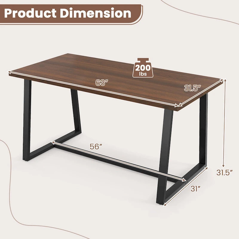 63 Grande table à manger pour 4 à 6 personnes avec métal robuste - Voir les détails