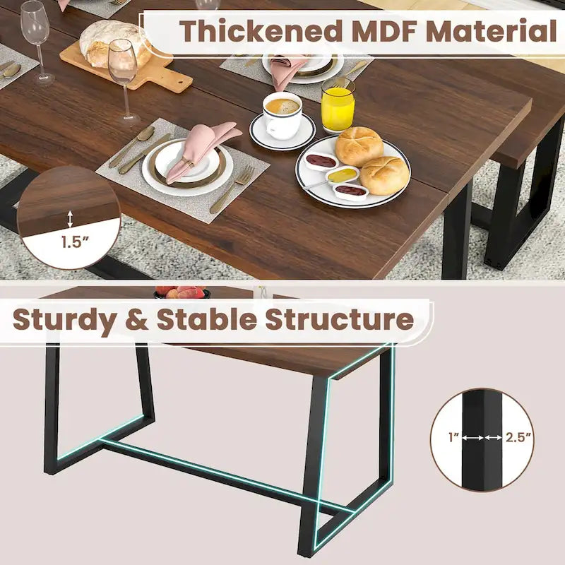 63 Grande table à manger pour 4 à 6 personnes avec métal robuste - Voir les détails