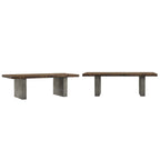Podgorica Reclaimed Wood and Concrete Dining Table - Brown