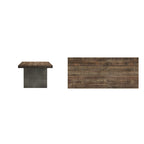 Table de salle à manger en bois recyclé et béton - marron