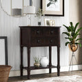 Console d'entrée antique bleu marine avec tiroir et étagère