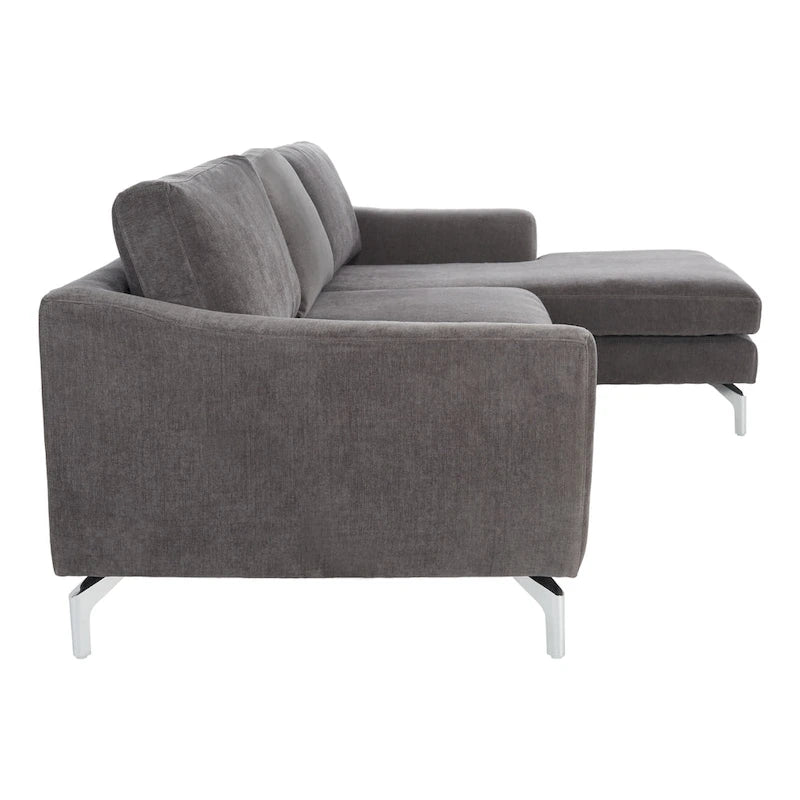 Canapé en velours gris anthracite