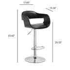 Tabouret de bar pivotant et réglable en bois et métal, style Mid-Century Modern, de couleur marron