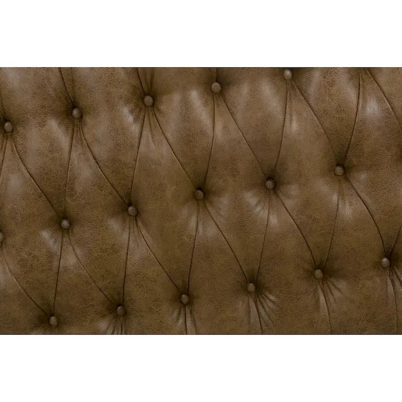 Ottoman capitonné marron clair