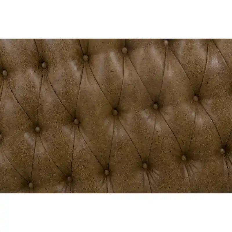 Ottoman capitonné marron clair