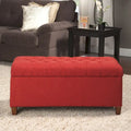 Banc de rangement canné capitonné couleur canneberge