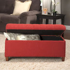 Banc de rangement canné capitonné couleur canneberge