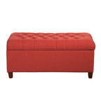 Banc de rangement canné capitonné couleur canneberge