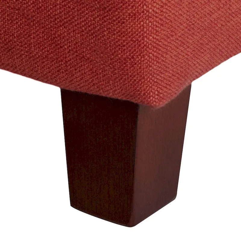 Banc de rangement canné capitonné couleur canneberge