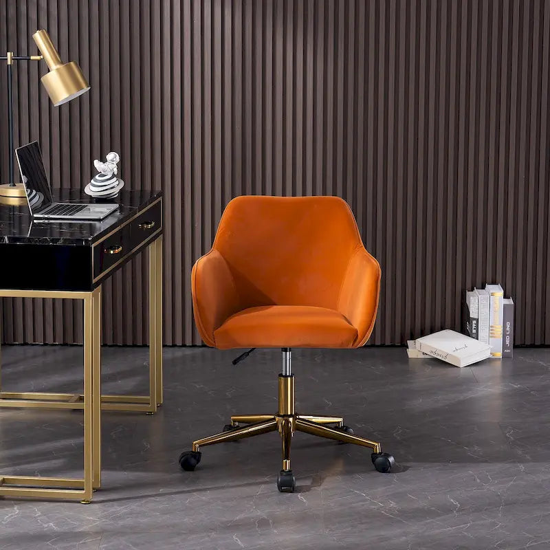 Chaise de bureau à domicile avec pieds en métal doré