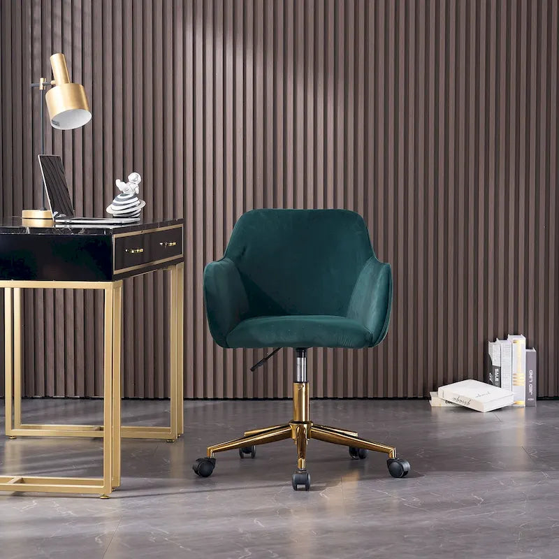Chaise de bureau à domicile avec pieds en métal doré