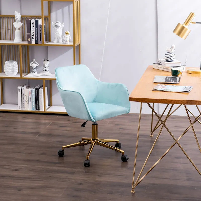 Chaise de bureau à domicile avec pieds en métal doré