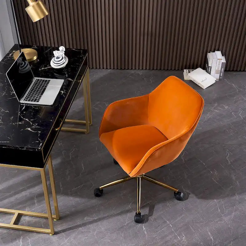 Chaise de bureau à domicile avec pieds en métal doré