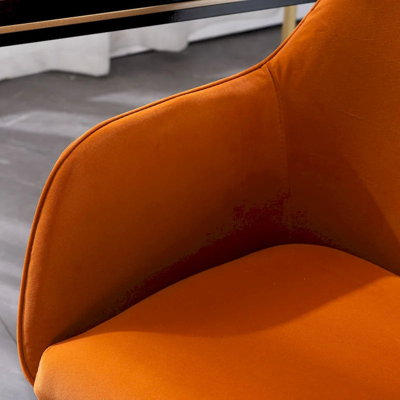 Chaise de bureau à domicile avec pieds en métal doré