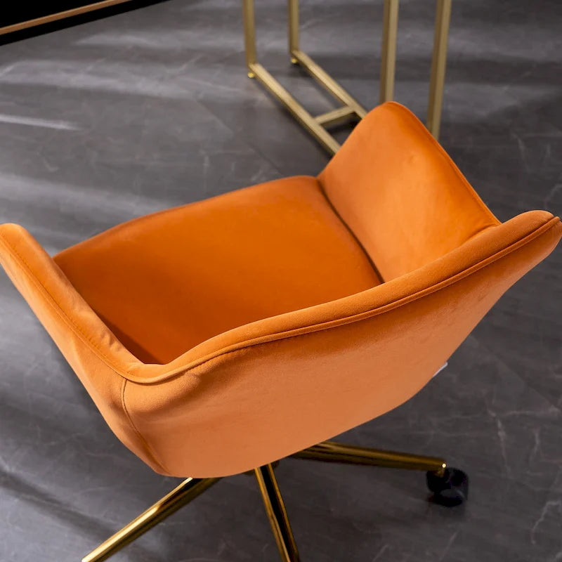 Chaise de bureau à domicile avec pieds en métal doré