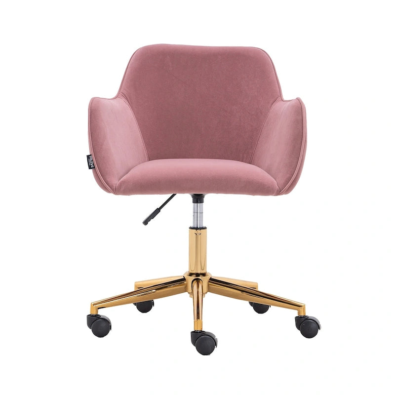 Chaise de bureau à domicile avec pieds en métal doré