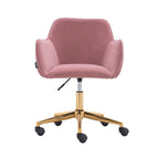 Chaise de bureau à domicile avec pieds en métal doré