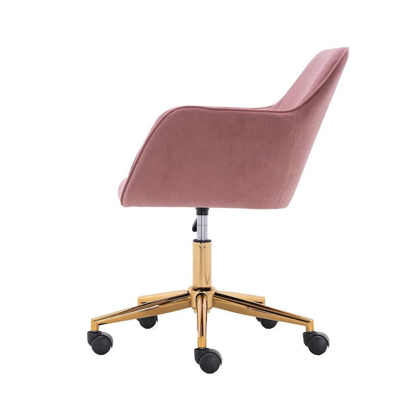 Chaise de bureau à domicile avec pieds en métal doré