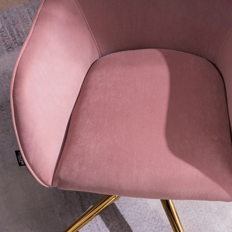 Chaise de bureau à domicile avec pieds en métal doré