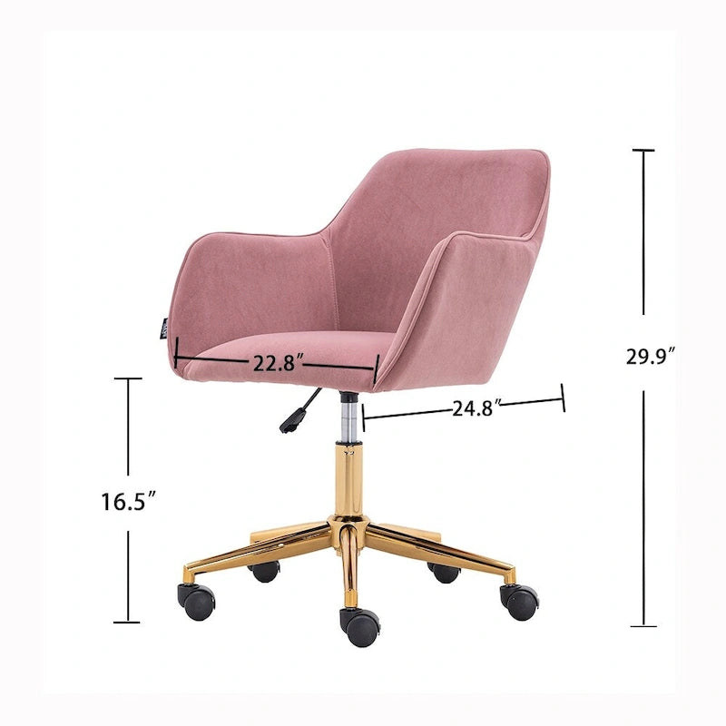 Chaise de bureau à domicile avec pieds en métal doré