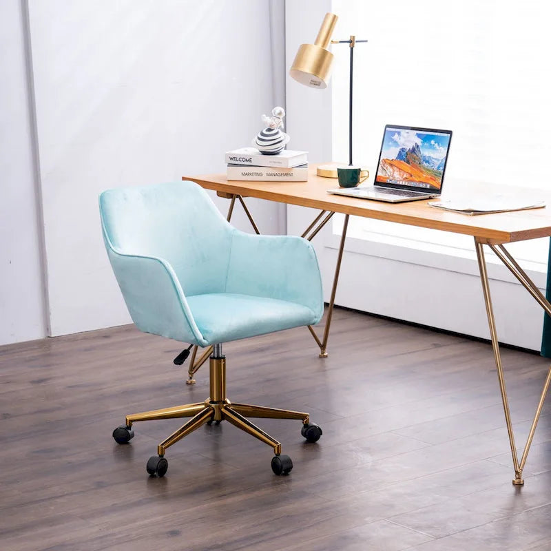 Chaise de bureau à domicile avec pieds en métal doré