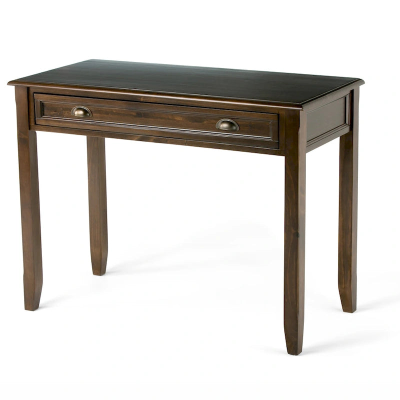 Bureau de travail Portland en BOIS MASSIF de style transitionnel, largeur 42 pouces, brun acajou
