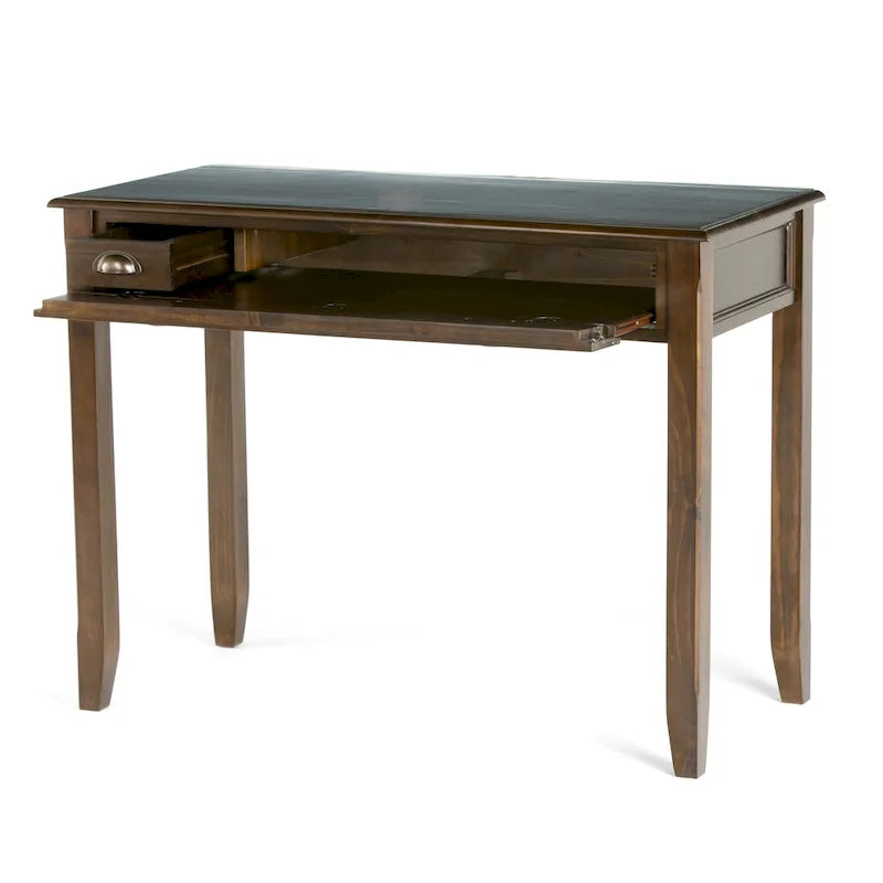 Bureau de travail Portland en BOIS MASSIF de style transitionnel, largeur 42 pouces, brun acajou