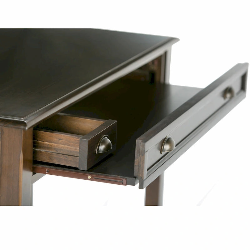 Bureau de travail Portland en BOIS MASSIF de style transitionnel, largeur 42 pouces, brun acajou